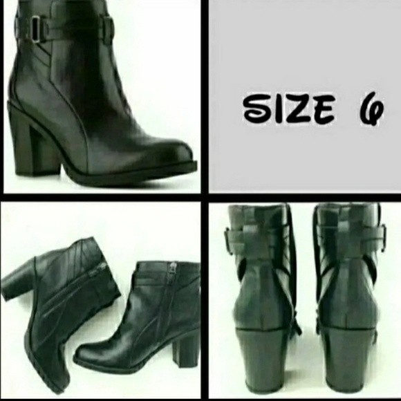 FRANCO SARTO BOOTS BOOTIES BLACK BLOCK HEEL SIZE 6 WOMENS SIZE 6 - Picture 2 of 6